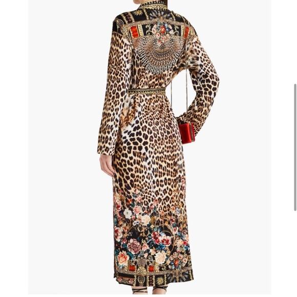 Camilla Printed Midi Jersey Dress in Leopard Animal Print Floral Sz 8 - Picture 2 of 11